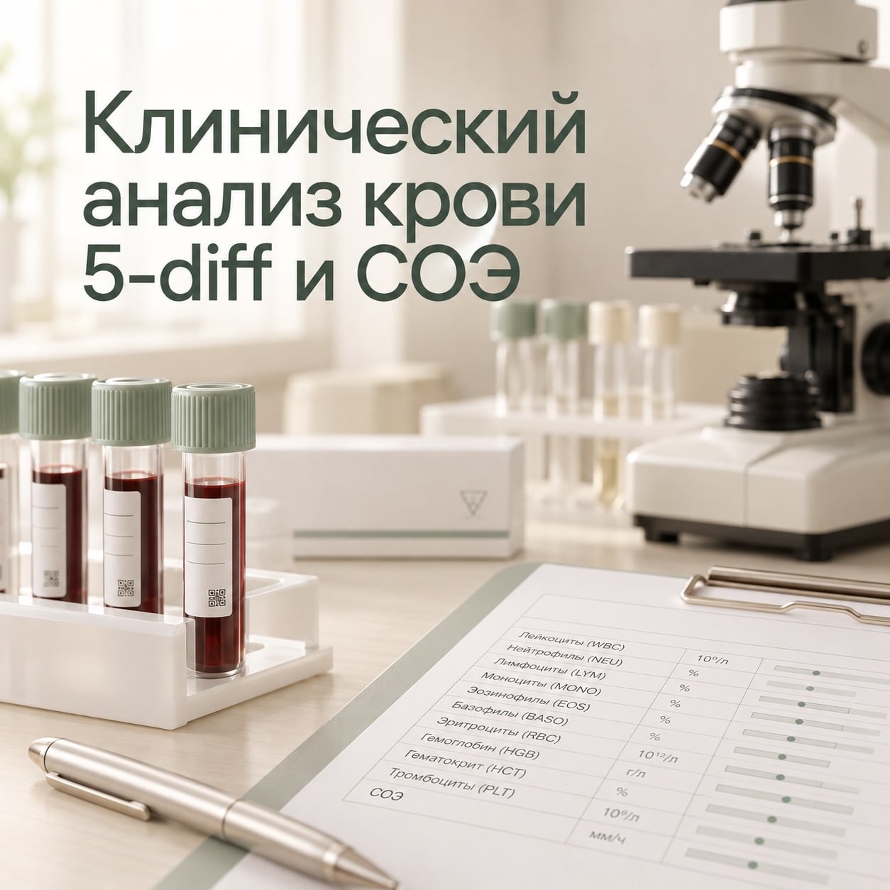Клинический анализ крови 5-diff и СОЭ: что показывает